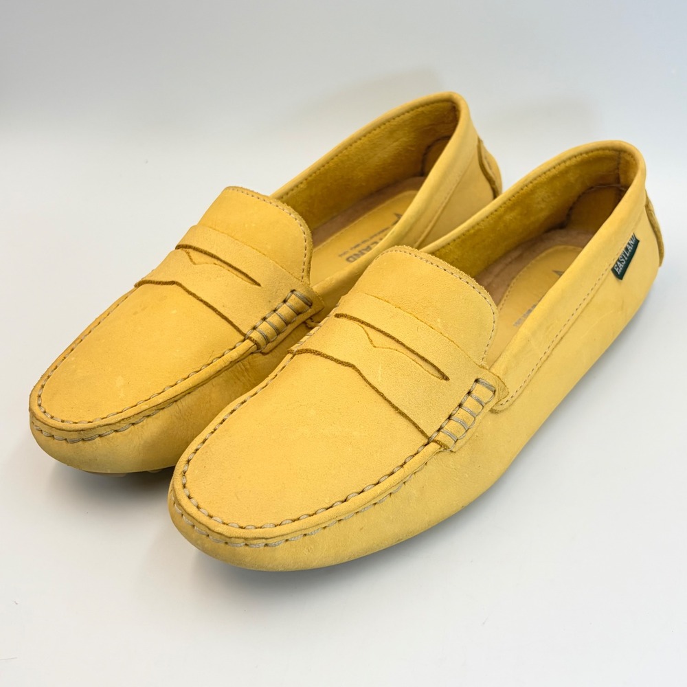 Eastland Patricia Driving Loafers Yellow Leather Womens 8M Preppy Mocs Brazil